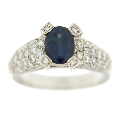 Bague Guidetti - Bague en or blanc avec saphir 2,11 ct et diamants 58 Facettes G1843