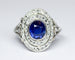 Bague 47.5 Bague Pompadour en platine, saphir et diamants taille rose 58 Facettes A11969
