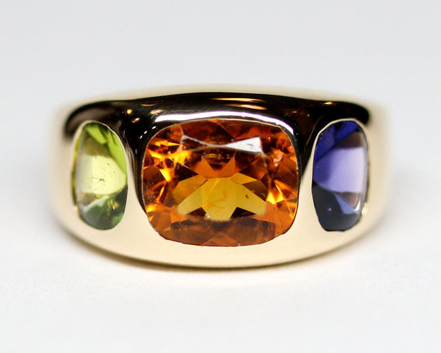 Bague 57 Chanel Baroque - Bague en or jaune citrine, améthyste et péridot 58 Facettes A11959