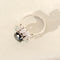 Bague 53 Bague vintage en or blanc 14 carats avec saphir bleu et diamants 58 Facettes