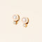 Boucles d'oreilles Ohrstecker - Boucles d'oreilles Perles et diamants en or jaune 14 carats 58 Facettes