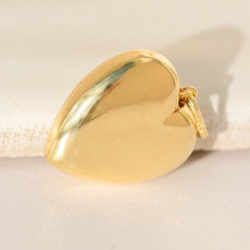 Pendentif Pendentif cœur classique des années 1990 en or jaune 14 carats 58 Facettes