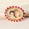 Broche Broche portrait antique ovale en or jaune 14 carats, rubis et diamants 58 Facettes