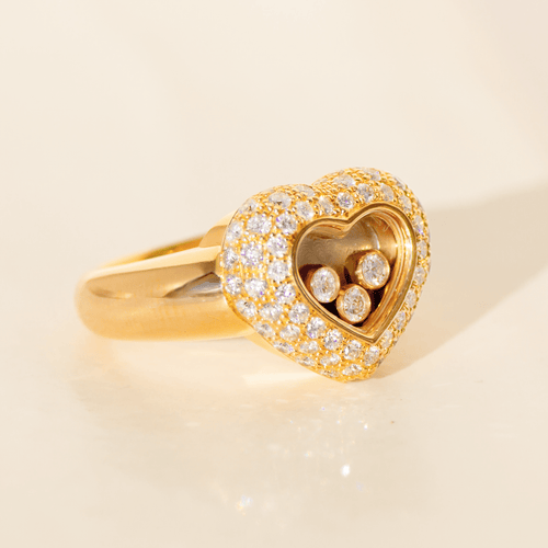 Bague 51 Chopard Happy Diamonds - Bague en or jaune 18 carats et diamants 1,07 ct 58 Facettes 3291