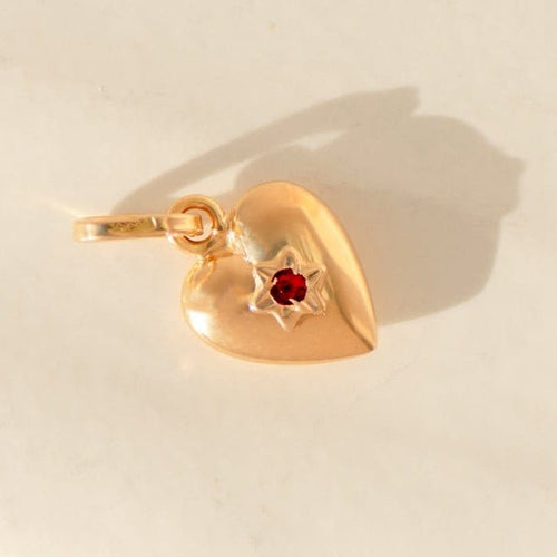 Pendentif Pendentif cœur - Pendentif en or jaune 18 carats avec rubis 58 Facettes