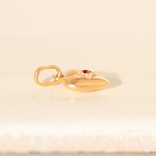 Pendentif Pendentif cœur - Pendentif en or jaune 18 carats avec rubis 58 Facettes