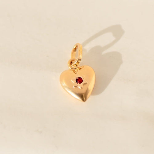 Pendentif Pendentif cœur - Pendentif en or jaune 18 carats avec rubis 58 Facettes