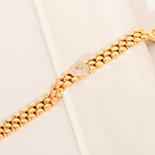 Bracelet Chopard Happy Diamonds - Bracelet cœur en or jaune 18 carats et diamants 0,70 ct 58 Facettes 3294