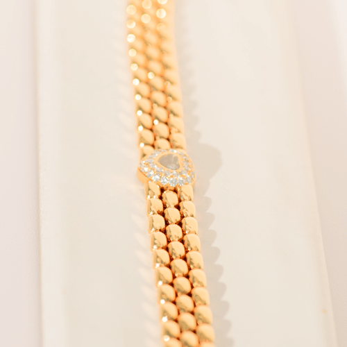 Bracelet Chopard Happy Diamonds - Bracelet cœur en or jaune 18 carats et diamants 0,70 ct 58 Facettes 3294