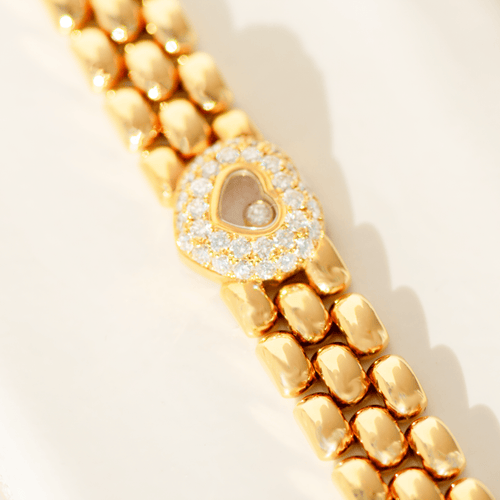 Bracelet Chopard Happy Diamonds - Bracelet cœur en or jaune 18 carats et diamants 0,70 ct 58 Facettes 3294