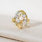 Bague 58 Bague Art nouveau en or jaune et blanc 585 avec perle et diamants 58 Facettes