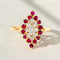 Bague 61.5 Bague cocktail vintage en or jaune 14 ct avec rubis et diamants 58 Facettes