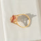 Bague 61.5 Bague cocktail vintage en or jaune 14 ct avec rubis et diamants 58 Facettes
