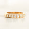Bague 56 Bague demi-alliance vintage en or jaune 14K et diamants 0,40 ct 58 Facettes