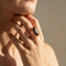Bague 56 Jugendstil - Bague en or 14K avec grand quartz fumé 58 Facettes HJ250138