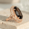 Bague 56 Jugendstil - Bague en or 14K avec grand quartz fumé 58 Facettes HJ250138