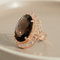 Bague 56 Jugendstil - Bague en or 14K avec grand quartz fumé 58 Facettes HJ250138