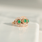 Bague 54 Bague victorienne - Émeraudes et diamants taille rose en or rose 14K 58 Facettes
