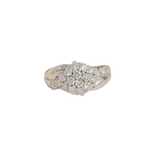 Bague 54 Crossover - Bague vintage en or blanc 14K et diamants 58 Facettes HJ250120