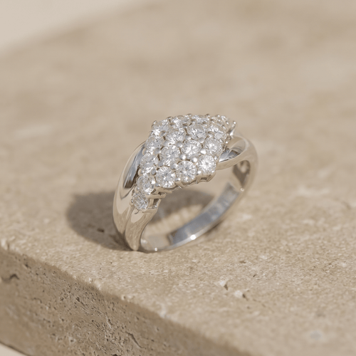 Bague 54 Crossover - Bague vintage en or blanc 14K et diamants 58 Facettes HJ250120