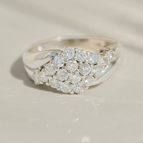 Bague 54 Crossover - Bague vintage en or blanc 14K et diamants 58 Facettes HJ250120