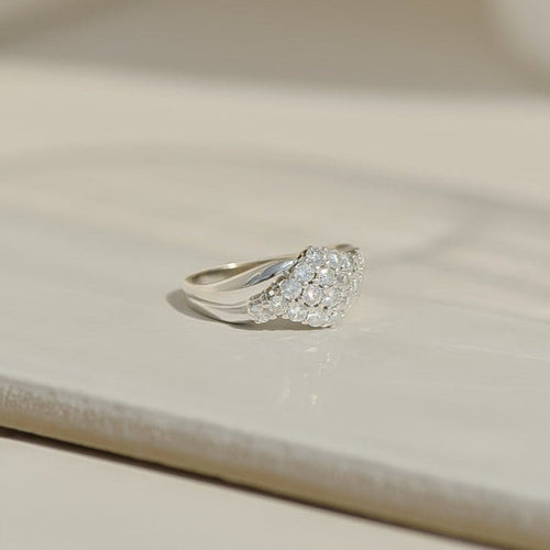 Bague 54 Crossover - Bague vintage en or blanc 14K et diamants 58 Facettes HJ250120