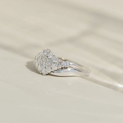 Bague 54 Crossover - Bague vintage en or blanc 14K et diamants 58 Facettes HJ250120
