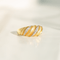 Bague 58 Bague vague vintage en or jaune 14 ct et diamants 58 Facettes