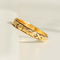 Bague 56 Bague Art nouveau en or jaune 14 carats (585) à gravure florale 58 Facettes