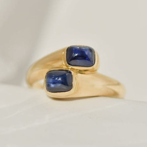 Bague 55 Cartier Toi et Moi - Bague vintage en or jaune 18 carats et saphirs 58 Facettes