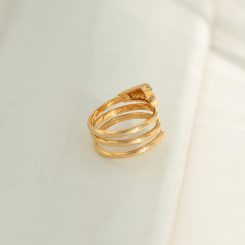Bague 53 Bague serpent vintage en or jaune 18 carats et diamants 58 Facettes