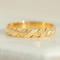 Bague 54.5 Bague vintage en or jaune 14 carats (585) à gravure structurée 58 Facettes