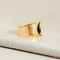 Bague 56 Bague vintage en or jaune 18 carats avec palme et émail noir 58 Facettes