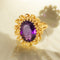 Pendentif 53.5 Pendentif vintage en or jaune 14 carats et améthyste 58 Facettes