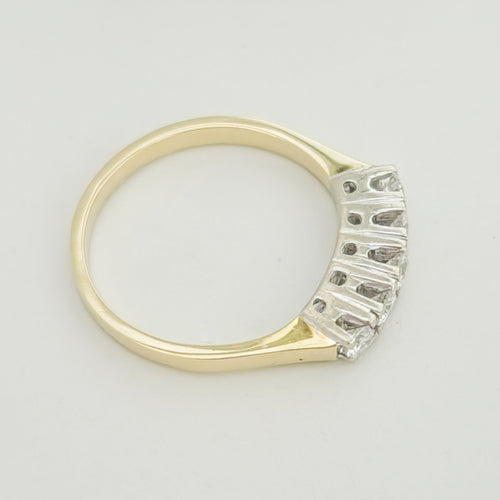 Bague Demi-alliance - Bague en or jaune 14K et diamants 58 Facettes 3140