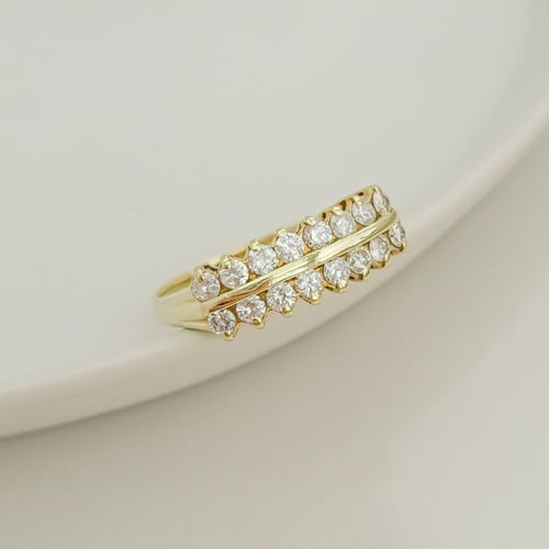 Bague 56 Bague diamantée en or jaune 14 K (0,50 ct) 58 Facettes 3137