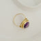 Bague 67 Bague vintage en or jaune 14K avec améthyste ovale 58 Facettes 3135