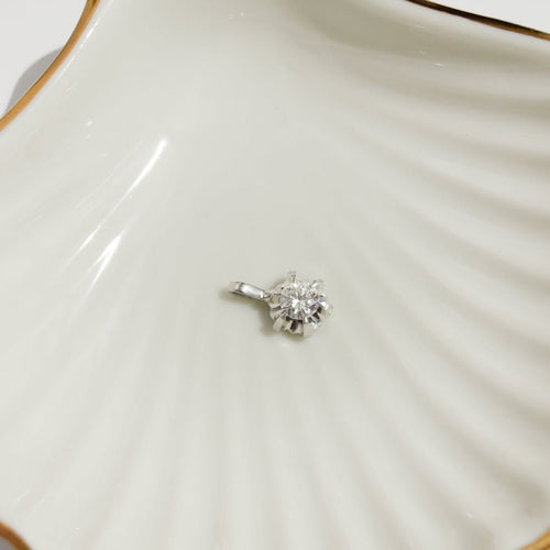 Pendentif Pendentif en or blanc 14 carats avec diamant brillant 0,63 ct 58 Facettes 2965