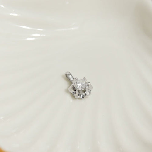 Pendentif Pendentif en or blanc 14 carats avec diamant brillant 0,63 ct 58 Facettes 2965