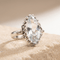 Bague 52.5 Bague antique en or blanc 18 carats avec aigue-marine 58 Facettes 2961