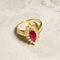 Bague 52 Bague halo en or 18 carats avec rubis et diamants 58 Facettes 2838