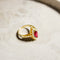 Bague 52 Bague halo en or 18 carats avec rubis et diamants 58 Facettes 2838