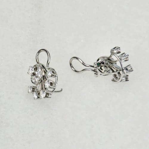 Boucles d'oreilles Boucles d’oreilles en or blanc 14 carats avec diamants 58 Facettes 2822