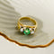 Bague 55.5 Bague en or jaune 14 carats avec diamants et émeraude 58 Facettes 2700