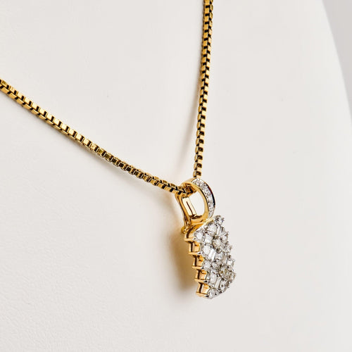 Pendentif Pendentif vintage rectangulaire en or 750 et diamants 58 Facettes 2655