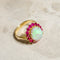 Bague 55.5 Bague solitaire en or 18 carats avec opale et rubis 58 Facettes 2705
