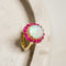 Bague 55.5 Bague solitaire en or 18 carats avec opale et rubis 58 Facettes 2705