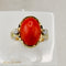 Bague 59 Bague corail en or 14 ct avec diamants 58 Facettes 2659