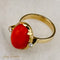 Bague 59 Bague corail en or 14 ct avec diamants 58 Facettes 2659