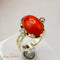 Bague 59 Bague corail en or 14 ct avec diamants 58 Facettes 2659